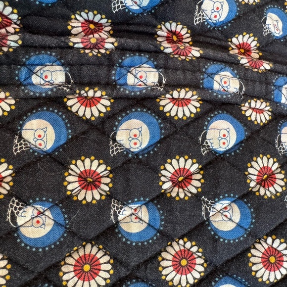 Vera Bradley Night Owl Black and Red Floral Tote - Picture 2 of 8